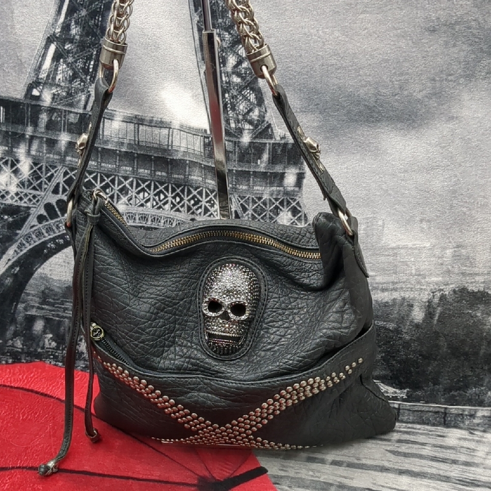 Thomas Wylde Leather Purse Skull Motif